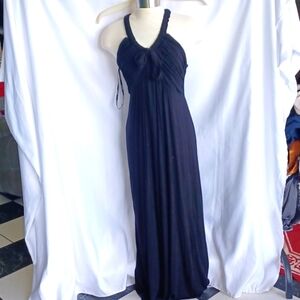 CALVIN KLEIN Sleeveless Halter Full-Length Formal Dress, Sz 10, 18" PTP, 56" L